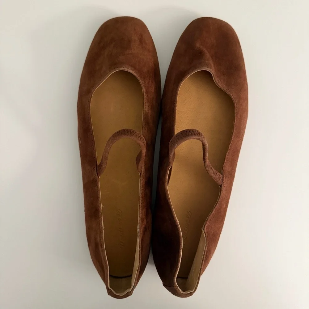 NWOT Madewell The Greta Ballet Flat in Suede - Soft Mahogany - size 8 - NN046 - Picture 5 of 12